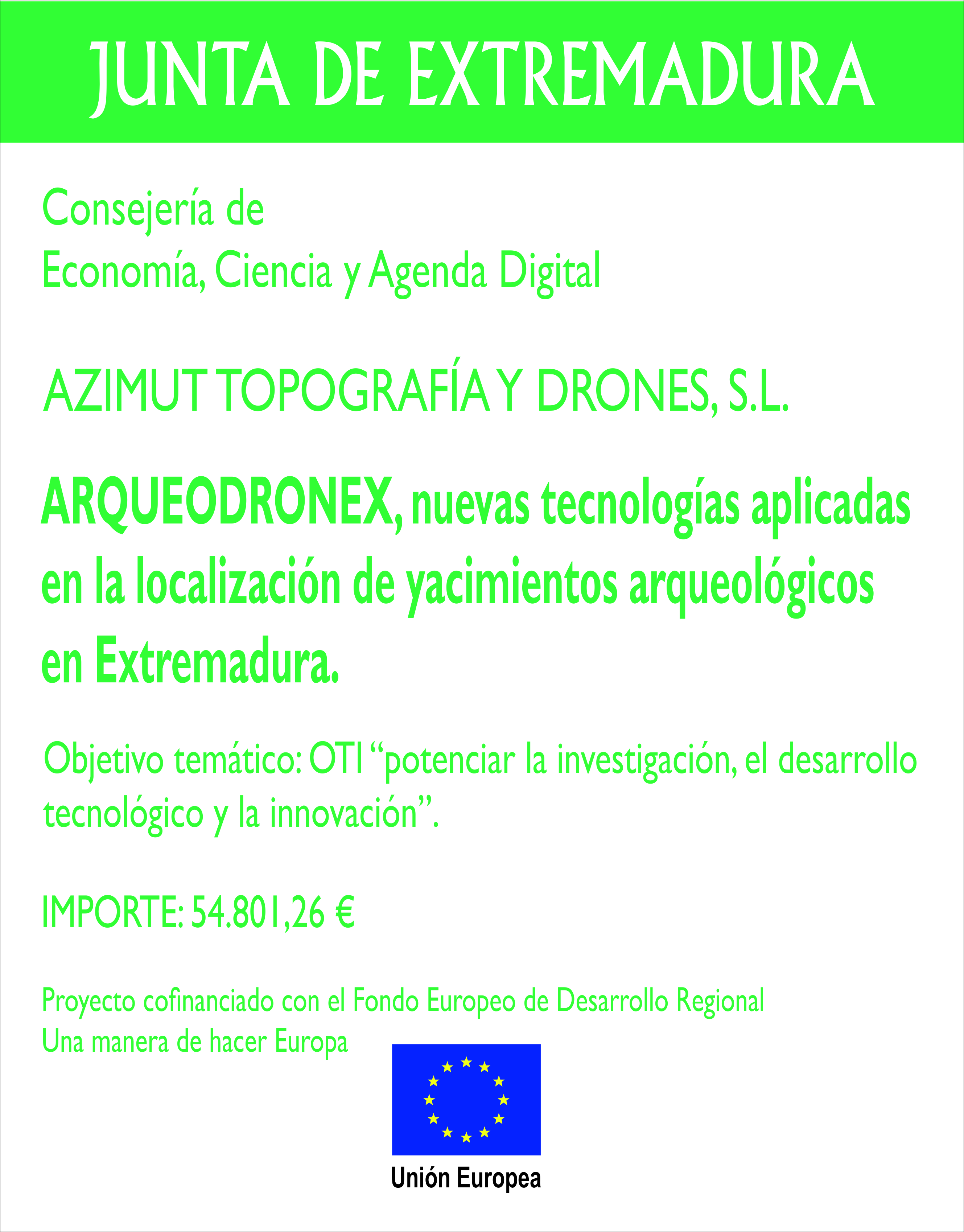 DISEÑO CARTEL AZIMUT ARQUEODRONEX MODELO 1